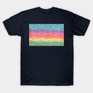 Rainbow Gradient Circuit Abstract T-Shirt